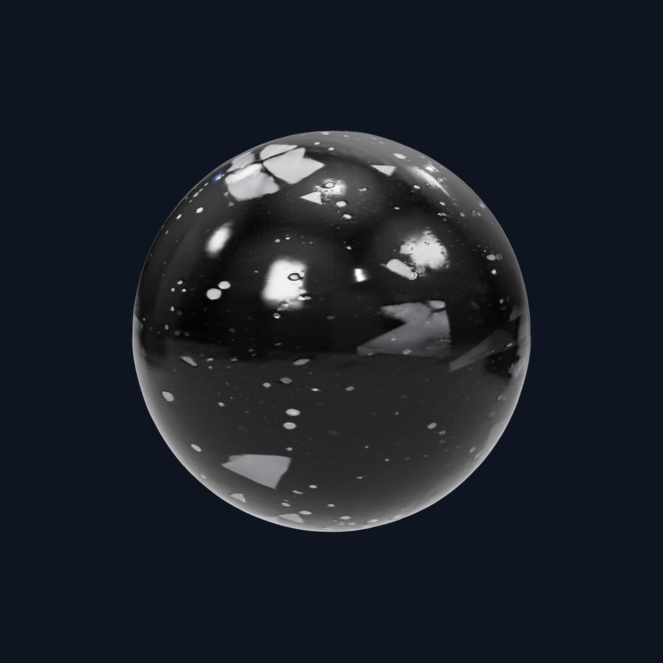 Terrazzo Geometric Black HQ PBR Textures Set